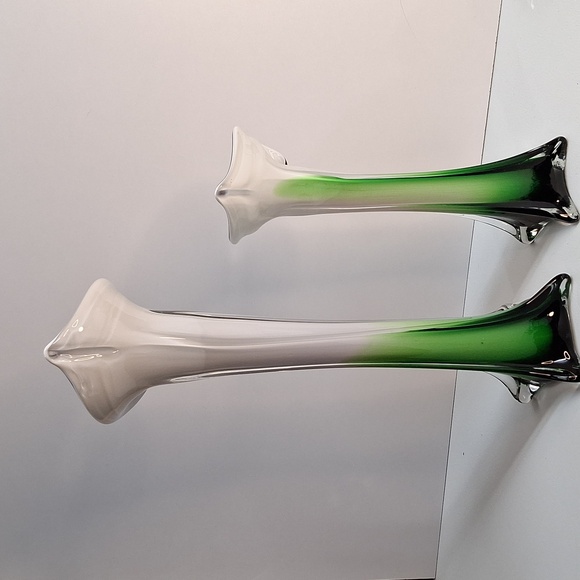 #ADF Pair of 2 Jack In the pulpit Blown glass vases - Picture 9 of 11